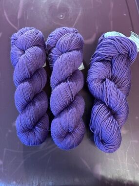 3 Skeins Venezia Worsted Yarn in Purple